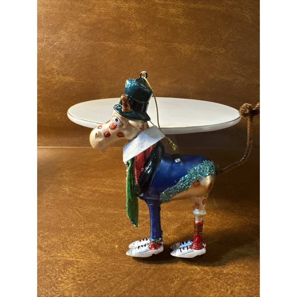 Robert Stanley Fancy Giraffe Ornament Embellished Painted Christmas Ornament